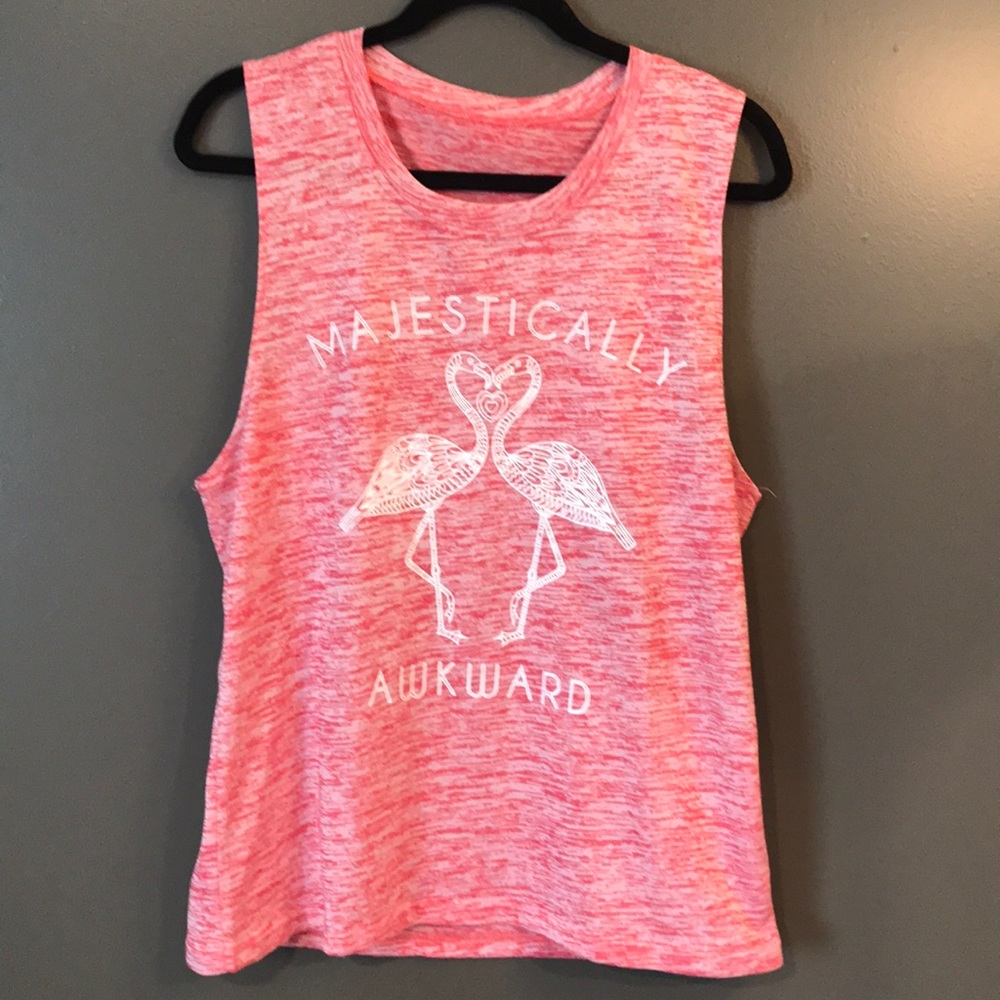 Red Majestically Awkward Flamingos Tee